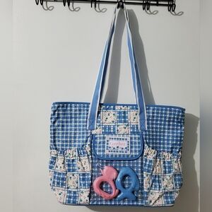 2003, Gerber Floral Checkered Diaper Bag New Without Tags